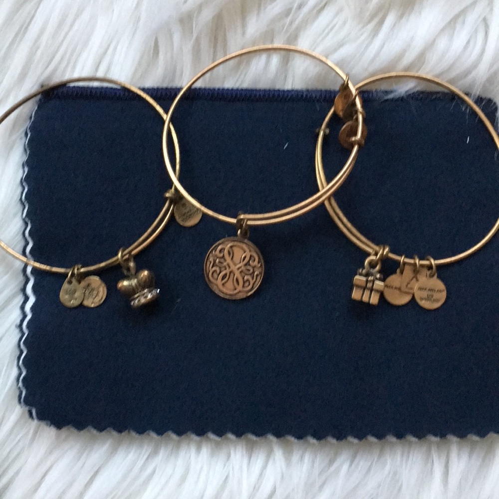 Alex and Ani gold bracelets (3)